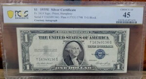 1935�NE $1 ��ݏؖ��� PCGS 45 �T�C������I��������