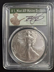 2024年 シルバーイーグル PCGS MS70 ファーストストライク マグナム オプス トーマス・クリーブランド 直筆サイン入り