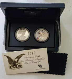 新品!2012年 アメリカ合衆国 アメリカンイーグル サンフランシスコ 2枚組 シルバー プルーフ セット