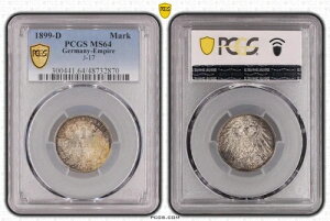 �R�C���}�[�N �V���o�[ �G���p�C�A 1 �}�[�N 1899 D PCGS MS64 �f���炵���ΐ� nswleipzig-