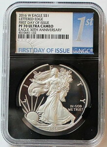 2016-W $1 �V���o�[ �C�[�O�� �v���[�t NGC PF70 �E���g�� �J���I ���^�[�h �G�b�W FDOI 30 ���N�L�O