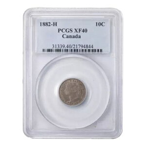�J�i�_ 1882-H 10 �e���Z���g��� - PCGS XF-40