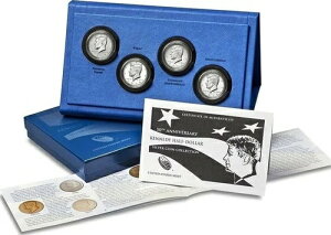 50周年記念 ケネディ P.D.S. ハーフダラー 2014 (( 90% 銀貨 4 枚セット ボックス))