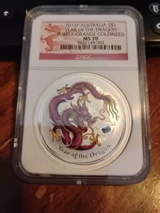 �I�[�X�g�����A 2012-P $1 NGC MS70 ���N �J���[�� �p�[�v���I�����W