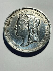 1880年 AU メルボルン国際博覧会メダル H.ストークス作 銀 91.5g 51mm#