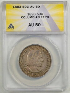 1893�N 50�Z���g �R�����r�A�L�O�n�[�t�h�� AU50 ANACS 7136236