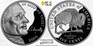 �A�����J���O�� 2005-S 5C �o�C�\�� PCGS PR66DCAM �R�C��
