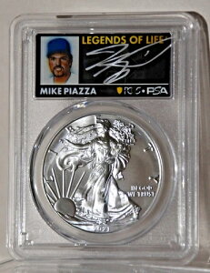 2021年 (P) エマージェンシー シルバー イーグル PCGS MS70 FS レジェンド オブ ライフ マイク・ピアッツァ サイン入り