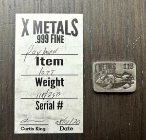 X-Metals �i���ؖ����t���uPay Back�v#118/250 1�I���X .999 �V���o�[�A�[�g�o�[ �n���h���C�h