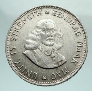 1964年 南アフリカ エリザベス2世 純銀20セント硬貨 i80102
