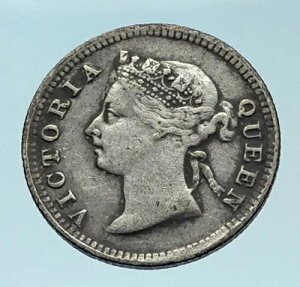 1898年 香港 イギリス植民地 ヴィクトリア女王 純正銀貨 5セント i78589
