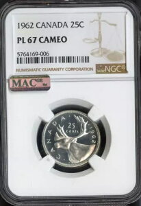 1962�N�J�i�_25�Z���g���25C NGC PL67 �J���I MAC�i��