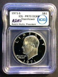 1971-S �V���o�[ �v���[�t �A�C�[���n���[ �h�� - ICG PR70 DCAM - ���� - A. Hutto Pres.