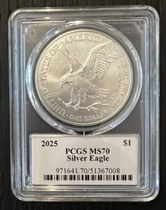 2025�N �V���o�[�C�[�O�� PCGS MS70 �E���g���u���C�N�X �v�����B�p���[ 2025 �E���g�����x�� �|�b�v 2225
