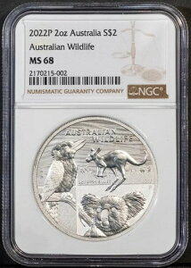 2022�N 2�I���X .999 �V���o�[ �I�[�X�g�����A�� ���C���h���C�t MS 68 NGC �� # 2170215-002 + �{�[�i�X