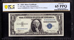 1935N 1hݏؖ FR.1607 KAubN PCGS B GEM UNC 65 PPQ