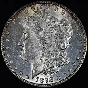 1878-P 1�h�� ���[�K����� ? 7/8 ���H�� ? AU �ق� UNC �R�C�� WEAK 84C