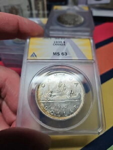 カナダ 1936 年 銀貨 - MS 63 - 素晴らしい打痕と光沢!