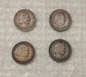 アメリカ - 1/2ドル - コロンビアン博覧会 1893 - ハーフドル銀貨 - 4枚セット * XF