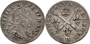 �t�����X �X�g���X�u�[�� 5 Sols Aux Insignes (1/16 Ecu) 1704 �I���W�i�� �R�C�� #LGT314-