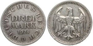 �h�C�c - �h�C�c�鍑 3 �}�[�N 1924 D - �� 0.500�A15g�A? 30mm Km#43