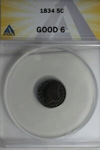 1834 .05 ANACS G 6 1800�N��̃n�[�t�_�C���A�L���b�v�t�������n�[�t�_�C��