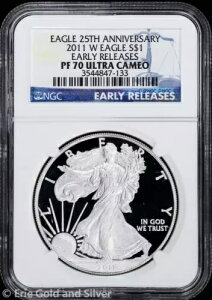 2011-W �v���[�t $1 �A�����J�� �V���o�[ �C�[�O�� NGC PF 70 UC | ���������[�X 25���N�L�O