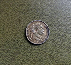 1819年 ジョージ3世 鍍金銀貨 6ペンス 希少