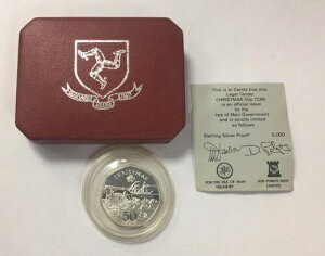 1980�N �V���o�[�v���[�t �N���X�}�X 50�y���X �R�C�� �{�b�N�X COA �� Pobjoy Mint