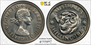 �I�[�X�g�����A 1962m �V�����O QEII �v���[�t�R�C�� PCGS PR66