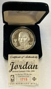 ハイランドミント「マイケル・ジョーダン - ゴート - 引退版」1715/5000 箱付き、COA付き