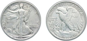 アメリカ合衆国 1920年 S 1/2ドル銀貨 900 XF