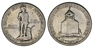 1/2ドル - 1/2ドル。フィラデルフィア。1925年製。レキシントン・コンコード。AU/UNC。