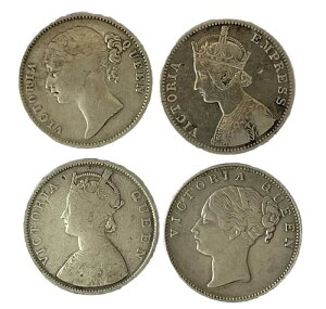 イギリス領インド アンティークオールドスターリングシルバーコイン 4枚セット