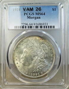 1921�N �����K���E�_���[ PCGS MS64 *VAM 26 ���C�h���f�B���O TOP100* BR