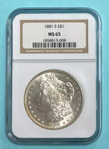 1881年 S モーガン銀貨 ~ NGC MS 65 ~ 旧米国1ドル硬貨 ~ #008