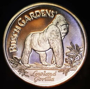 1992年 ブッシュガーデン ローランドゴリラ エクステンション 1オンス 999 ファインシルバー ラウンド C4231