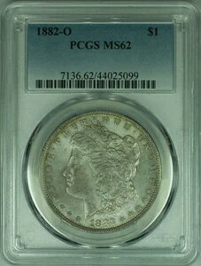 1882-O �����K�� �V���o�[�h�� 1�h���R�C�� PCGS MS-62 ���C�g�g�[�� (24)