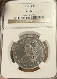 1835�N NGC VF30 �L���b�v�h�o�X�g �V���o�[ �n�[�t�h��