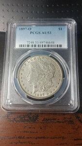 1897年 O モルガン銀貨 $1 PCGS AU53 オリジナル AU 4563
