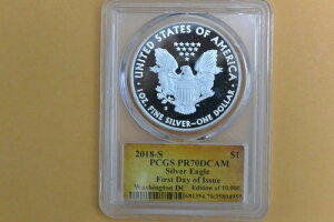 2018-S PCGS PR70DCAM シルバー イーグル プルーフ トーマス クリーブランド FDI ワシントン スポット