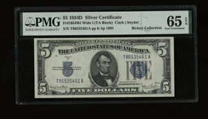 DBR 1934-D $5 �V���o�[ �W�F�� Fr. 1654Wi ���C�h I TA �u���b�N PMG 65 EPQ �V���A�� T86535461A