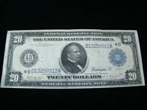 1914年 20ドル連邦準備銀行券 Fr. 994 D132589912A 非常に良好な状態 10702