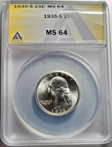 1935 �N�암�č����V���g�� �N�H�[�^�[ MS64 ANACS �u���X�g �z���C�g ���ɗǍD!