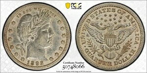 1892-P �o�[�o�[�N�H�[�^�[ PCGS�F��{�� AU�ڍוt���i����͎��O���ς݁j