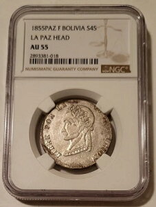 �{���r�A 1855 PAZ F �V���o�[ 4 �\�[�� ���p�X�w�b�h AU55 NGC