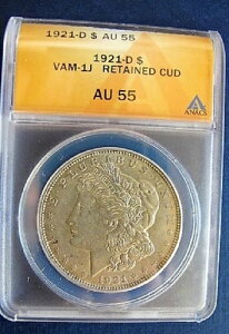 1921 D AU MORGAN h VAM 1J VLDS o[X CUD ANACS AU55