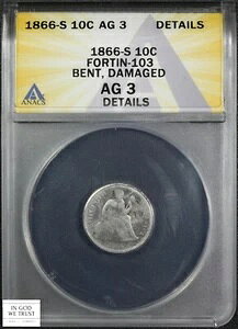 1866�N S �t�H�[�e�B��-103 �V�[�e�b�h ���o�e�B �V���o�[ �_�C�� 10�Z���g ANACS AG 03 �ڍ�