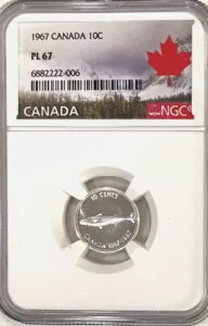 1967�N �V���o�[�_�C�� 10�Z���g �J�i�_ �T�o 100���N�L�O�v���[�t NGC PL67 �g�b�v�|�b�v 14/0
