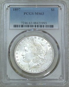 1897�N P �����K����� PCGS MS63 �u���C�g���t���X�e�B PQ�I #F64Z �ɃO���[�h�A�b�v